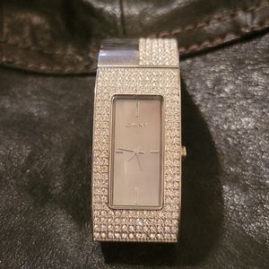 DKNY silver cuff watch